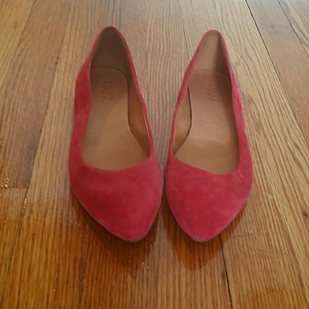 Madewell 1937 red suede flats
